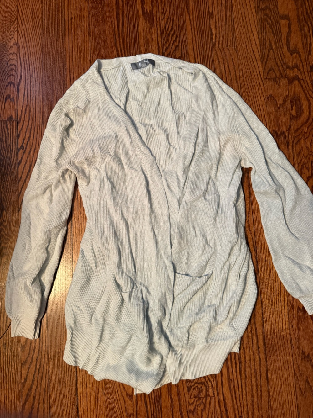 Marled cream Open-Weave Crewneck Sweater